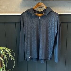 UNDER ARMOUR Women's Locker Emboss‎ 1/4 Zip Hoodie Midnight Blue size L